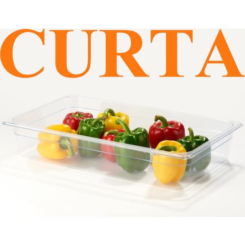 CURTA 6-Pack Full Size 4 Deep NSF Polycarbonate Food Pans | Dishwasher & Freezer Safe Clear Container for Prep Tables, Buffet, Salad Bar, Commercial & Home Kitchen