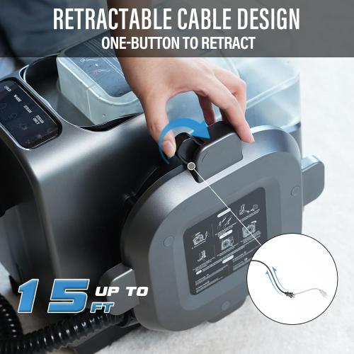 Portable Carpet Cleaner Machine with Steam and Heating Techology 122 Black