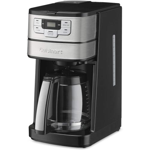 Cuisinart Automatic Grind & Brew 12-Cup Coffee Maker with Blade Grinder, Programmable Coffee Machine Glass Carafe with 1-4 Cup Setting, Brew Pause, Grind-Off Option, DGB-400NAS, Black/Stainless Steel