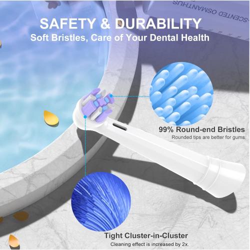 Toothbrush Replacement Heads Compatible with Oral B iO 10 9 8 7 6 5 4 3 Series Electric Toothbrush, 10 Pack Brush Heads, Black   White