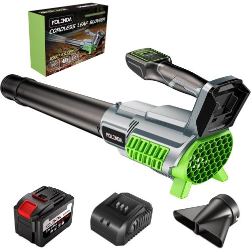Cordless Leaf Blower, with 21V 10Ah Battery, Ultra-Light & Portable, 5-Speed Adjustable, 650CFM & 335 MPH Power for Lawn, Yard, Patio, Leaves Dust and Snow Removal