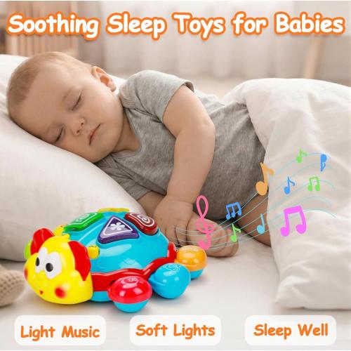 Baby Crawling Toys 6-12 Months, Musical Light Up Tummy Time Toy for Infant 0-6 7 8 9 12-18 Month Old, Toddler Spanish English Bilingual Learning Educational Development Gift for 1 2 Year Old Boy Girl