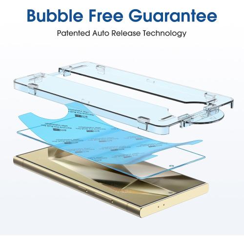 amFilm Auto-alignment OneTouch for Samsung Galaxy Screen Protector   Camera Lens Protector, Tempered Glass, 30 seconds Installation, Bubble Free, Case Friendly, Anti-Scratch [2 2 Pack] (S24U-6.8)