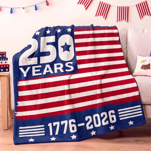 Tieshankao 4th of July Throw Blanket – American Flag Patriotic Decor for Independence Day, Veterans, Women, 250th Anniversary-Themed Gifts