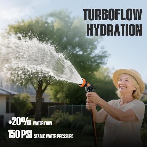 Retractable Garden Hose Reel Outside [1/2 inch ×100 FT], VOTREK Automatic Rewind Wall Mounted Hose Reel [Heavy Duty] with Any Length Lock, 180° Swivel Bracket, 9 Modes Nozzle for Watering Cleaning