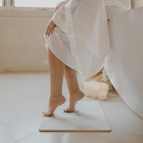 Stone Bath Mat for Bathroom – Quick Drying, Non-Slip Shower Mat – Super Absorbent Bath Stone Mat – Water Absorbing Bathmat, 23” x 15”, Swiss Coffee