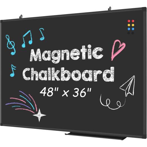 Lockways Magnetic Chalkboard 48 x 36 Inches, Aluminum Frame Large Blackboard, Hanging Chalk Board Wall Decor for Restaurant Menu, School, Office and Home