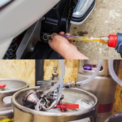 MECCANIXITY 3.3ft Clear Silicone Rubber Tubing 1/2 ID 5/8 OD Plastic Tube Flexible Air Hose for Brewing, Wine Making, Pump Siphon, 12mm x 16mm, with 2pcs Clamps