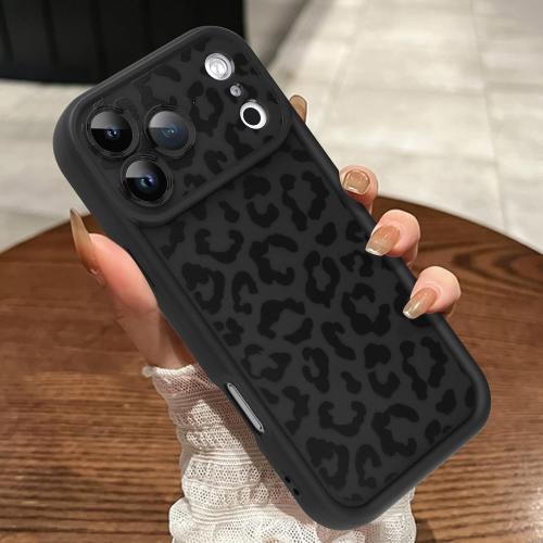 Compatible with iPhone 17 Pro Case, Cheetah Print Shockproof Soft TPU Protective Cover for Women Girls, Slim Anti Scratch Leopard Case for iPhone 17 Pro 6.3 Inch, Black