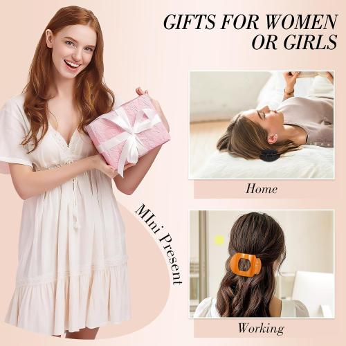 obeoby 6 Pcs Flat Hair Claw Clips For Women Girls, French Barrettes Set