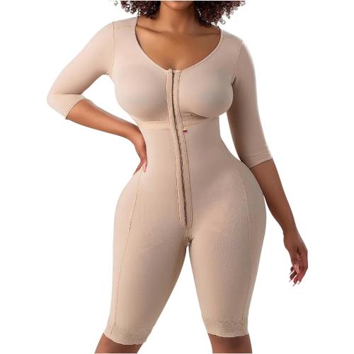 One size fits all Snatched Body Fajas Colombianas | Faja Shapewear for Women with Sleeves | Stage 1 Faja Post Surgery BBL & Lipo 360