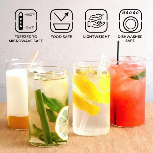 Borosil VCL350 Vision Classic [Set of 6] Premium Clear Lightweight & Durable Drinkware, Odor Resistant, Dishwasher Safe - For Water, Juice, Beer, Wine, and Cocktails |12 Ounce Cups
