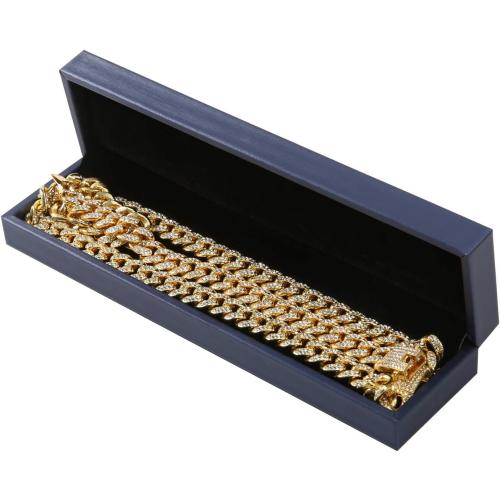 putouzip Miami Cuban Link Chains Set For Men 12/14/20mm 18K Gold Plated Diamond Fully Iced Out Chain Bracelet Necklace