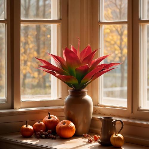 Velener Fall Fake Agave Artificial Plant, Red Fake Succulents Plant for Room Decor, Unpotted Faux Agave Stems Plant for Fall Outdoor/Indoor Decor, 22 inches, Set of 2