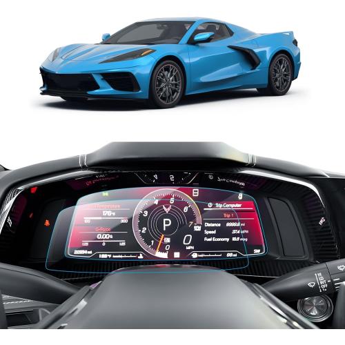 2PCS Car Screen Protector for Chevrolte Corvette C8 2022 2023 2024 2025 Accessories Dashboard Nano Touchscreen Protector Film HD Clear Anti Fingerprint 12''
