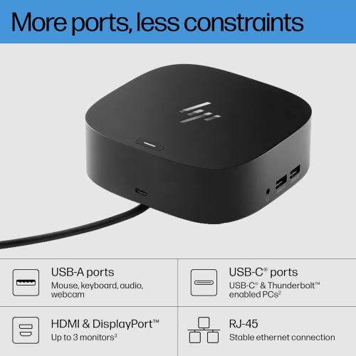 HP USB-C Dock G5-11-in-1 Adapter for Both USB-C and Thunderbolt-Enabled Laptops, PCs, & Notebooks - Single Cable for Charging, Networking, or Data Transfers - Great for Secure & Remote Management