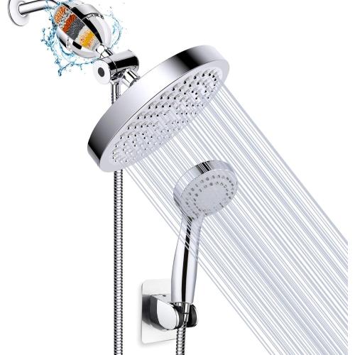 Filtered Shower Head with Handheld, High Pressure Rainfall Shower Head