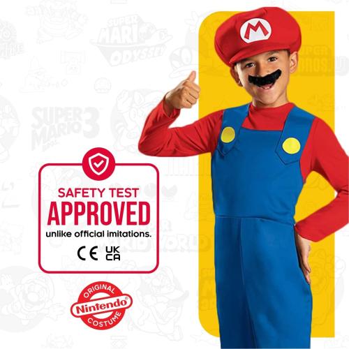 Nintendo Super Mario Costume, Officially Licensed Super Mario Brothers Boys Costume