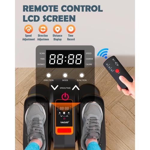 Under Desk Elliptical Machine, Electric Ellipse Leg Exerciser for Senior, 12 Adjustable Speeds Quiet and Portable Seated Pedal Exerciser for Training with Remote Control