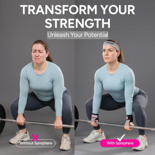 Premium Crossfit Grips for Women – Anti-Slip Lifting Grips & Wrist Straps for Weightlifting, Workout, Deadlift, Pull-Ups, Barbell, Easy-to-Clean, Odor Free, Size Small & Medium