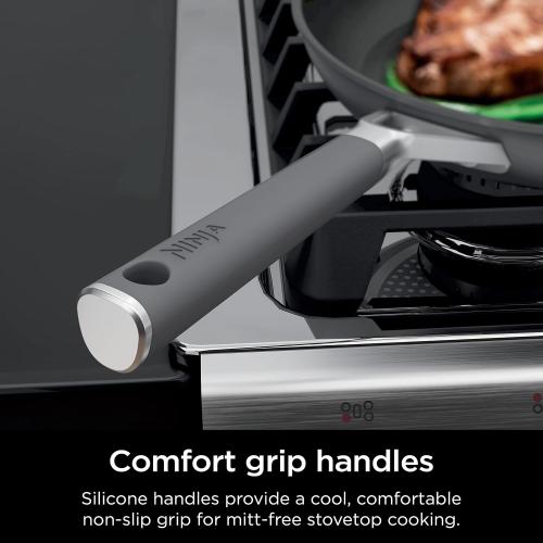 Ninja Pots and Pans Set Non Stick | Comfort Grip 10-Piece Cookware Set with NeverStick | Frying Pan, Sauce Pan With Lid, Stock Pot with Lid, Nonstick, Dishwasher Safe, Oven Safe to 400°F, CW69010‼️Light dirt‼️