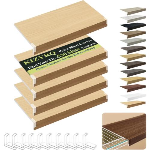 5 Pack Wire Shelf Covers,20x12x2in Wire Rack Covers for Pantry Durable PVC Shelf Liners-0.31 inch Thick, Moisture-Resistant Shelves Cover for Store Pantry Kitchen Removable Closet,#02 Wood Color