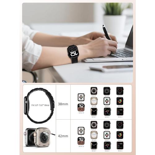 V.R.HOPE Resin Apple Watch Band for Women, Featherlight, Black