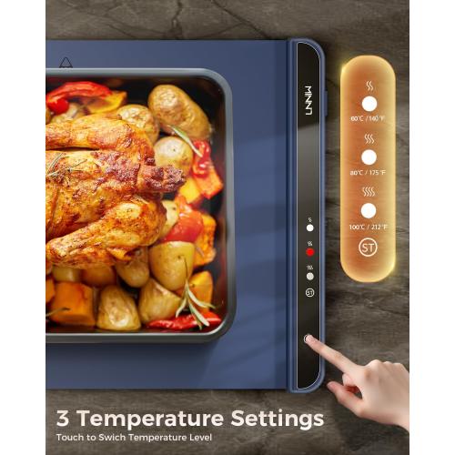 Warming Mat for Food,Food Warming Mat,Electric Warming Tray for Buffets Party and Home Daily Use,Heating Fastly in 10s,Portable Design,Timed Function for Your Family.