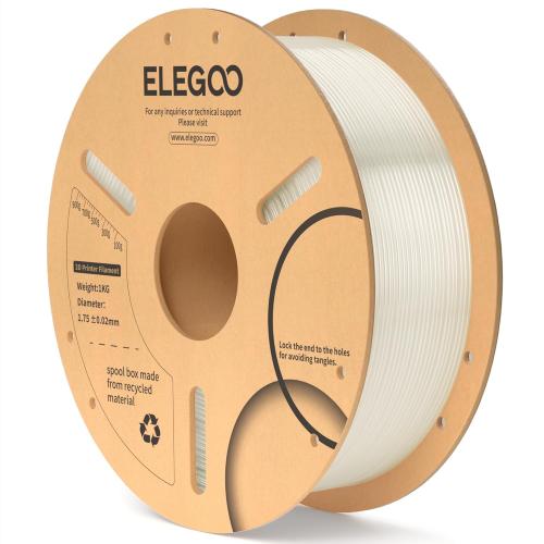 ELEGOO PLA Filament 1.75mm Translucent 1KG, 3D Printer Filament Dimensional Accuracy  /- 0.02mm, 1kg Cardboard Spool(2.2lbs) 3D Printing Filament Fits for Most FDM 3D Printers