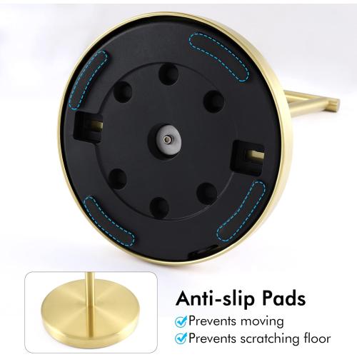 KES Gold Toilet Paper Holder Free Standing SUS 304 Stainless Steel Rustproof Pedestal Lavatory Tissue Roll Holder Floor Stand Modern Brushed Gold Finish, BPH283S1-BZ