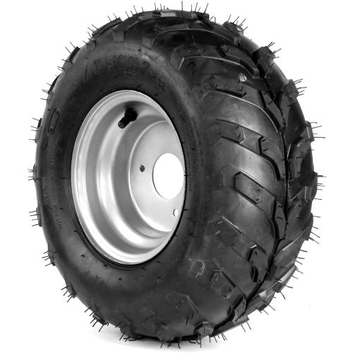 16x8-7 Go Kart Wheels, 16x8-7 Go Kart Tires with Wheels for Go Kart ATV UTV Quad 110cc 3 Bolts Set of 2 (Silver)
