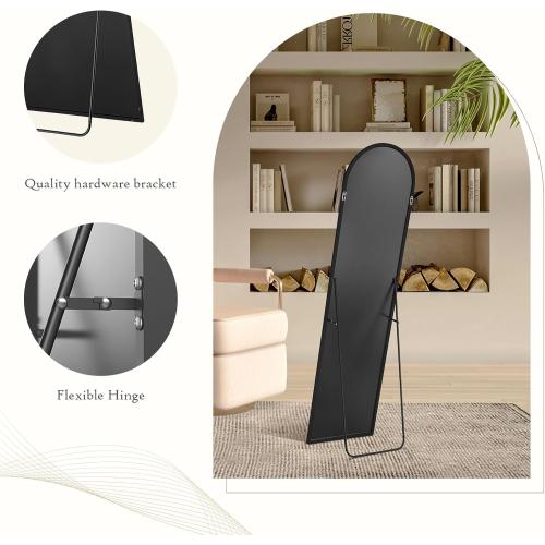 Arched Mirror Full Length, Upgraded 16x59 Body Wall Mirrors with Shatter-Proof Glass, Floor Standing, Hanging or Leaning, Tall Mirror with Stand Aluminum Alloy Frame for Bedroom Cloakroom
