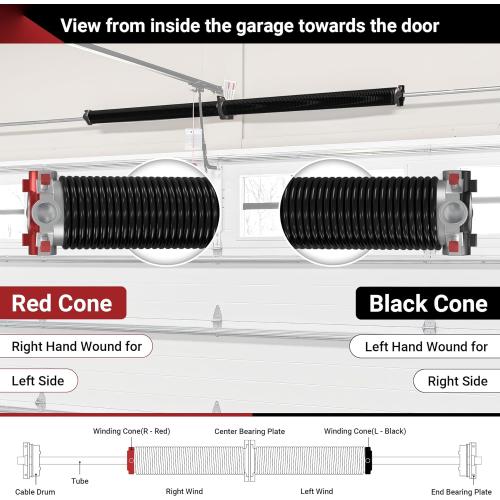 Garage Door Spring 0.250 x 2” x 35” (Pair), 18000 Cycles Garage Spring Door Replacement, Heavy-Duty & Long-Lasting Garage Door Torsion Spring