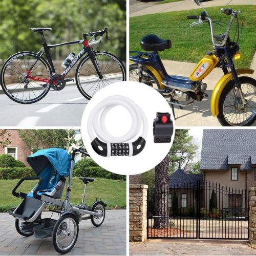 NDakter Bike Lock, 4/5.6 Feet Bicycle Cable, High Security 5 Digit Resettable Combination Coiling Bicycle Lock, Heavy Duty Anti Theft Cable with Mounting Bracket, 1/2 Inch Diameter (12mm)