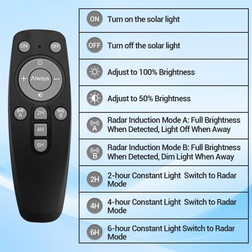 2 Pack Solar Lights Outdoor, IP65 Waterproof Solar Street Motion Sensor Lights with Remote Control, 8000K Dusk to Dawn LED Security Flood Outdoor Light Wide Angle Range for Yard, Garage, Porch, Farm