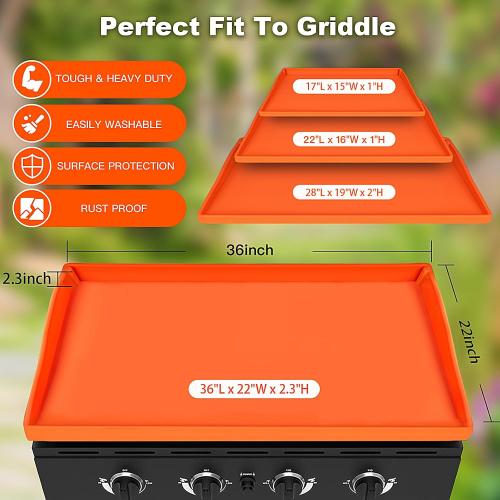 Size 36 NancyL 36 Inch Silicone Griddle Cover for Blackstone, Full-Wrap 36 Griddle Mat Protective Grill for Blackstone Protector Accessories Kit, Protect from Rust, Rodents, Insects, Debris