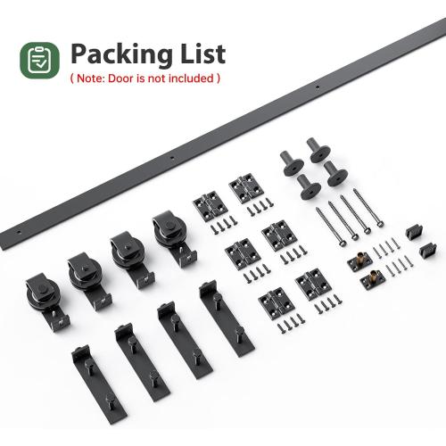 52 Bifold Sliding Barn Door Hardware Track Kit,Side Mounted Black J Shape Roller,Smoothly and Quietly,Assembly Easy,Fit Four 12 Bi-Folding Doors (Door Not Included)