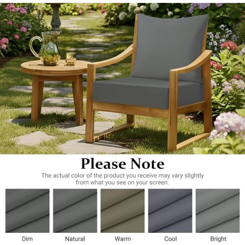 downluxe 24x24 Outdoor Chair Cushions, Waterproof Fade Resistant Patio Furniture Cushions with Handle & Removable Cover, Deep Seat Outdoor Cushions for Sofa, Couch and Patio Chairs, Dark Grey NEEDS CLEANING