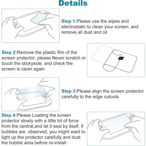 Xahpower PS Vita 1000 Screen Protector, 9H Tempered Glass Front Screen Protector and HD Clear PET Back Screen Protective Film for Sony PlayStation Vita 1000