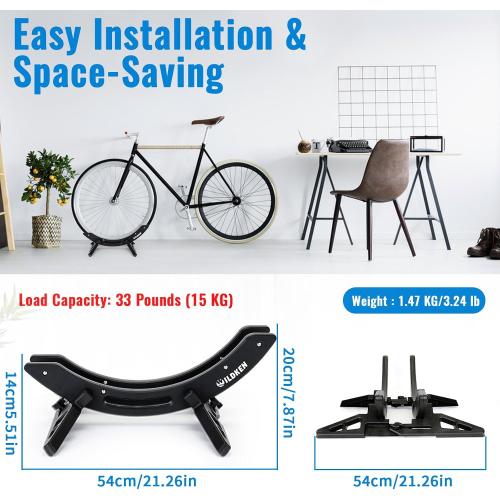 WILDKEN Bike Stand, Bike Stand Floor for Home/Garage Adjustable Bicycle Stand Bike Parking Rack Fit Road Bike, Mountain Bike, MTB, BMX, Commuter Bike, Kids Bike, Scooter (Black)