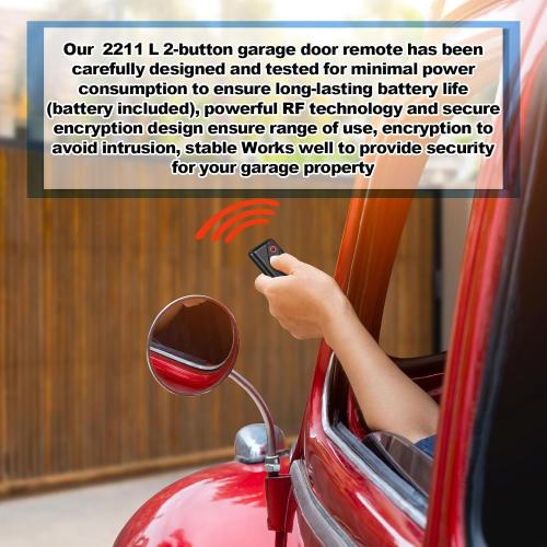 Kingdder 2 Pieces Garage Door Remote Compatible with Guardian 2211 L 2 Button Garage Door Remote Transmitter 303mhz/390mhz Gate Opener Transmitter with Keychain