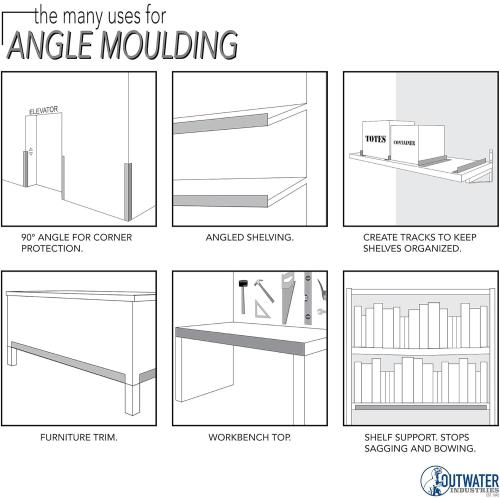Outwater Plastics 1940-Wh White 1-1/2 Inch X 1-1/2 Inch X 3/64 (.047) Inch Thick Styrene Plastic Even Leg Angle Moulding 48 Inch Lengths (Pack of 3)