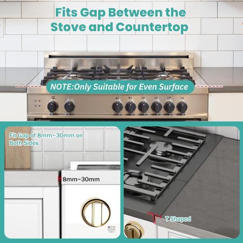 Stove Gap Covers,Stove Gap Filler Stainless Steel,13.8'' to 27.5'' Adjustable Length (2PCS),Range Trim Kit,Oven Stove Gap Guard Between Stovetop and Counter,Easy to Clean Heat Resistant, Black