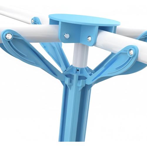 Relaxdays Folding Clothes Airer Height Adjustable 80-200cm 4 Drying Rails Camping Clothes Airer White Blue