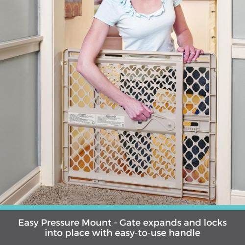 Toddleroo by North States - Supergate Ergo Baby Gate: Plastic Baby Gate for Stairs & Doorways - Adjustable Indoor Safety Gate - Made in USA - 26 to 42 Inches Wide - 26 Inches Tall - Sand