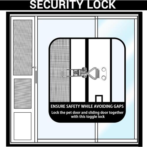 Dog Door for Sliding Door - Large Dog Door for Sliding Glass Door - Patio Sliding Door Dog Door Insert - Easy Installation, Security Lock, Weather Proof Panel