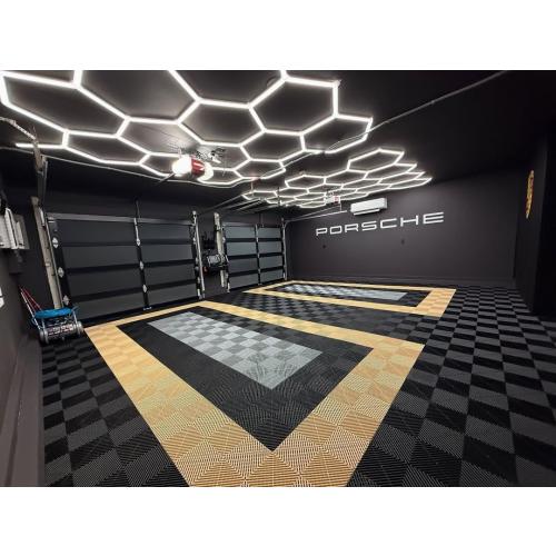 MATTE GREY Ribtrax PRO Interlocking Garage Floor Tiles, 15.75 x 15.75-Inch, Pearl Grey, 24 Piece Set