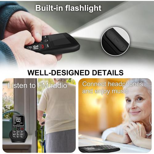 4G Big Button Cell Phone for Seniors丨VoLTE Unlocked Phones with SOS Button丨Hands-free丨Talking Numbers丨Charging Station丨Easy-to-Use Dumb Phone丨Large Font丨Speed Dial丨Bluetooth丨FM丨1800mAh - Black