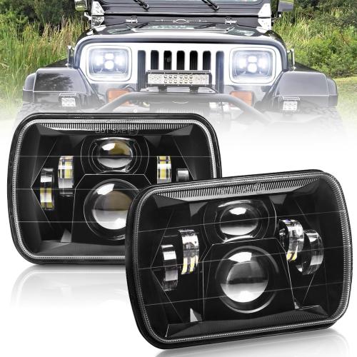 5x7 H6054 LED Headlights DOT Approved 7x6 Hi/Low Sealed Beam H5054 H6052 6053 69822 Headlight for Jeep XJ YJ MJ Tacoma Pickup Ford Probe Chevrolet S10 Blazer Express Van Truck SUV