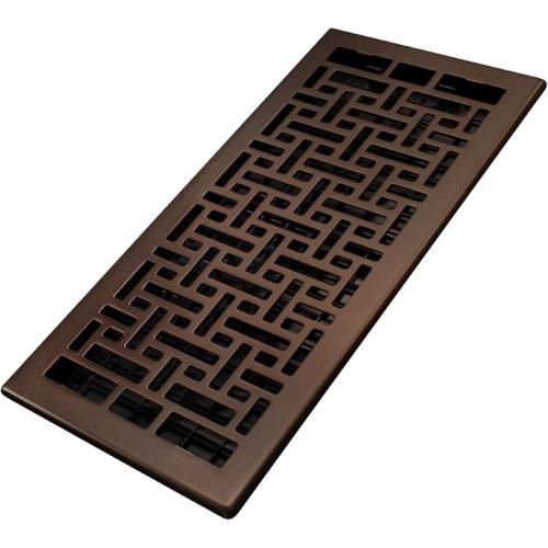 Decor Grates AJH614-RB Oriental Floor Register, 6X14 Inches, Rubbed Bronze Finish